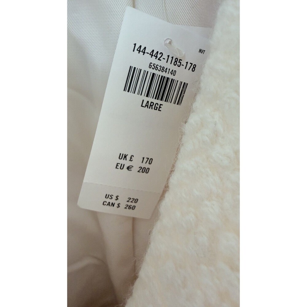 Abercrombie Fitch Dad Coat Large Cream Wool Blend New Designer Overcoat - Picture 12 of 12